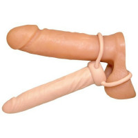 Насадка на член для подвійного проникнення You2Toys з петелькою на пеніс та мошонку