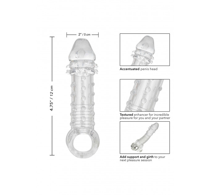 Насадка на пеніс, що подовжує +5 см Ultimate Stud Extender рельєфна, 16 x 4.5 см
