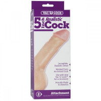 Насадка на страпон реалістична з кріпленням Vac-U-Lock Doc Johnson 5 Inch Realistic Cock