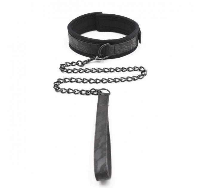Ошейник с поводком DS Fetish Collar with leash black