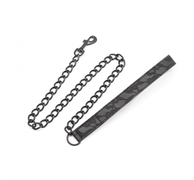 Ошейник с поводком DS Fetish Collar with leash black