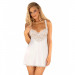 Пеньюар Obsessive Amor Blanco кружевной, с трусиками в комплекте, белый, L/XL