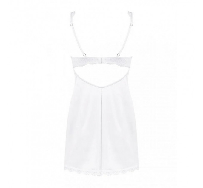 Пеньюар Obsessive Amor Blanco кружевной, с трусиками в комплекте, белый, L/XL