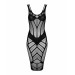 Платье черное Obsessive D609 с геометрическими узорами, S/M/L