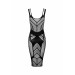 Платье черное Obsessive D609 с геометрическими узорами, S/M/L