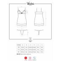 Сорочка Obsessive Wonderia chemise & thong black S/M