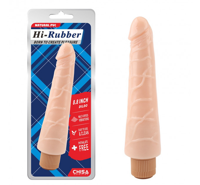 Вибромассажер реалистический на батарейках Chisa Hi-Rubber, телесный