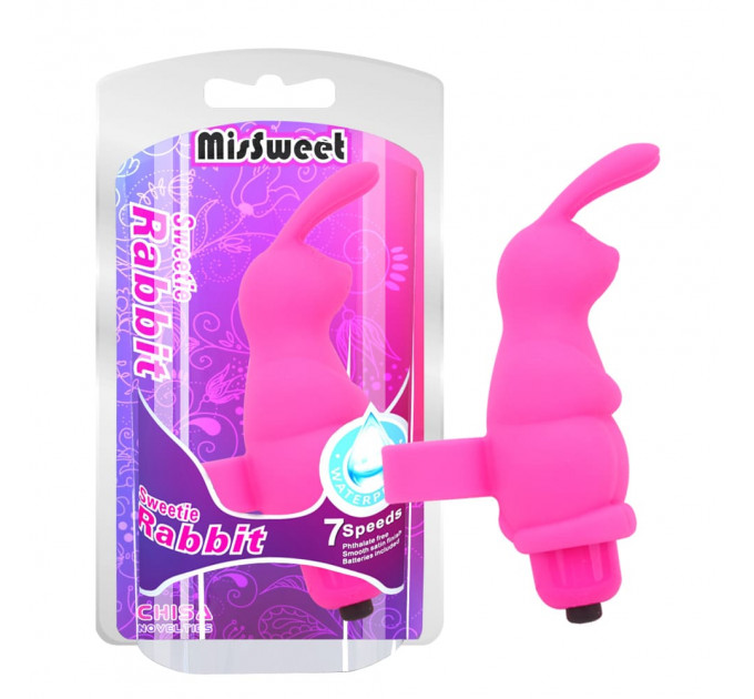 Вибратор для клитора на палец Chisa Mis Sweet Sweetie Rabbit в форме кролика, розовый