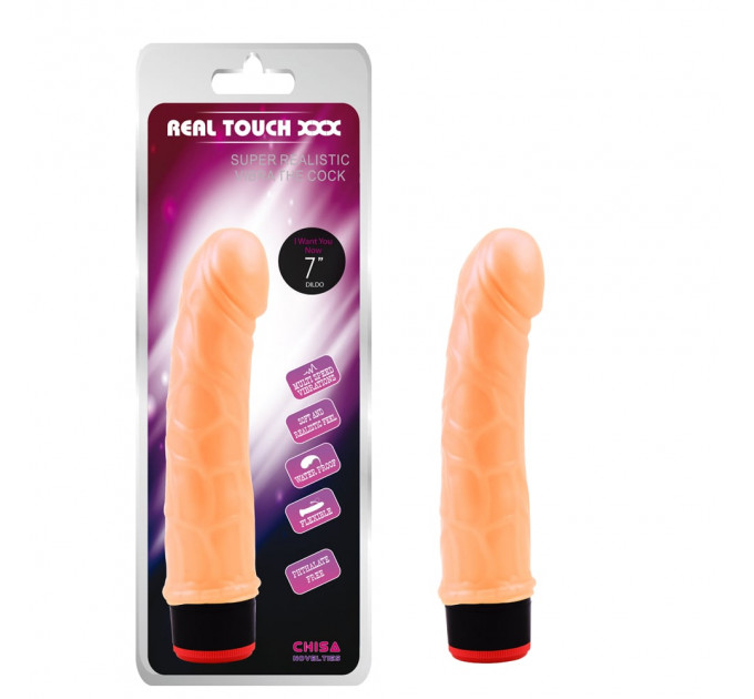 Вибратор реалистичный Chisa Real Touch XXX на батарейках, бежевый