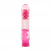 Вибратор с рельефом Chisa Crystal Jelly Pleaser на батарейках, розовый