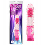 Вибратор с рельефом Chisa Crystal Jelly Pleaser на батарейках, розовый