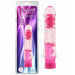 Вибратор с рельефом Chisa Crystal Jelly Pleaser на батарейках, розовый