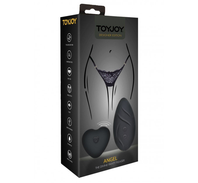 Вибратор в трусики с дистанционным пультом управления Toy Joy, трусики в комплекте, черного цвета
