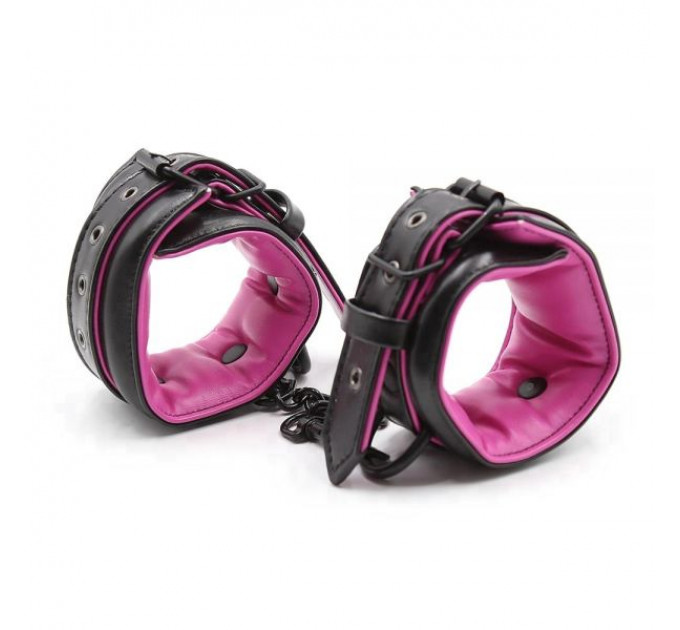 Оковы мягкие Luxury Fetish WRIST CUFF Black&Pink
