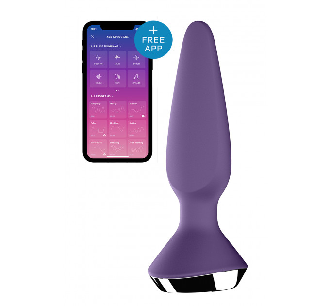 T360157 анальна пробка з двома моторами і управлінням телефоном Satisfyer Plug-ilicious 1 Purple