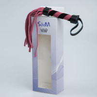 F61427 батіг із замші міні FLOGGER BLACK / PINK