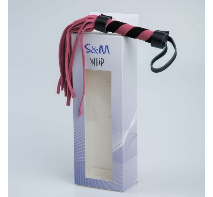 F61427 Плетка из замши мини FLOGGER BLACK/PINK