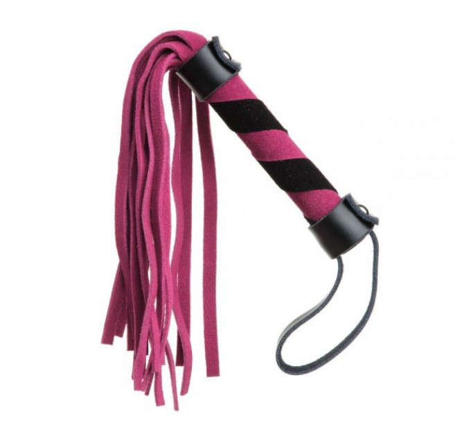 F61427 Плетка из замши мини FLOGGER BLACK/PINK