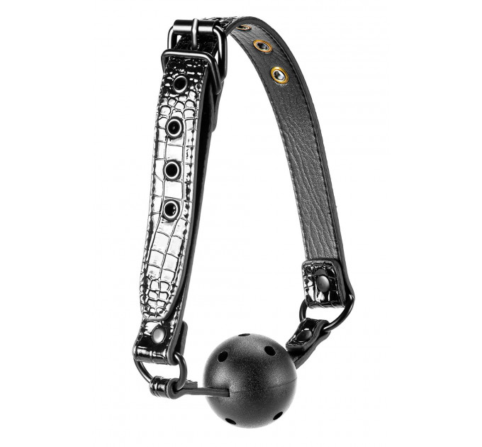 Кляп 4,7 см BLAZE LUXURY BALL GAG CROCO BLACK