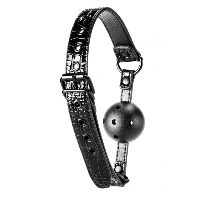 Кляп 4,7 см BLAZE LUXURY BALL GAG CROCO BLACK