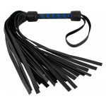 Флогер кожаный ZADO TOOLS Leather Flogger с плетенной ручкой, черно-синий