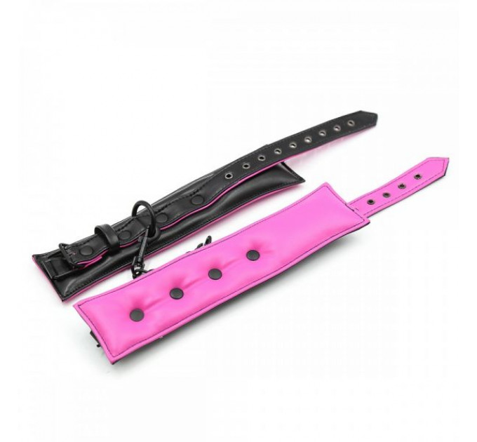Оковы мягкие Luxury Fetish WRIST CUFF Black&Pink