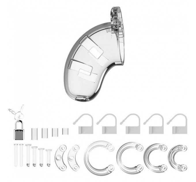 Мужской пояс верности ManCage №1 Transparent 3.5 Inch, прозрачный пластик