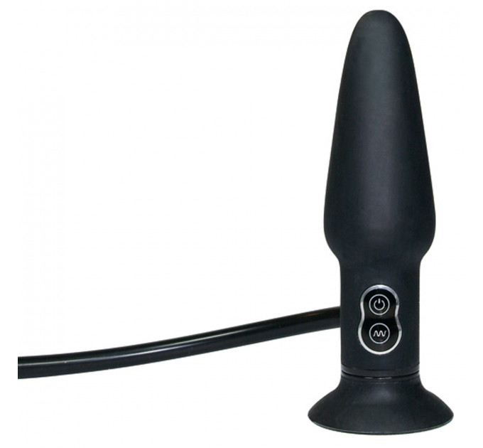 Анальная пробка с накачкой и вибрацией You2Toys черная, 17 х 4.6 см