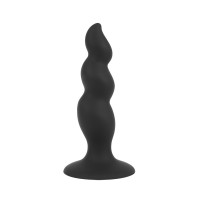 Анальная пробка с волнистой поверхностью Chisa Black Mont черная, 4.8 см