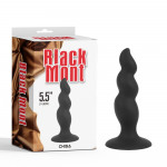 Анальна пробка із хвилястою поверхнею Chisa Black Mont чорна, 4.8 см