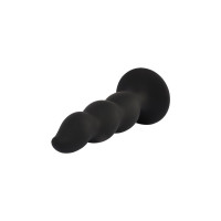 Анальная пробка с волнистой поверхностью Chisa Black Mont черная, 4.8 см