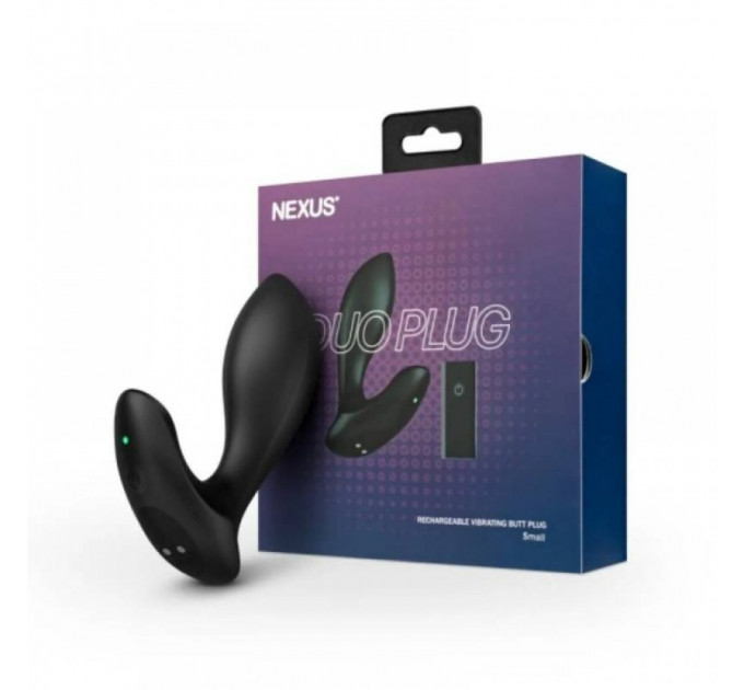 Анальная пробка с вибрацией и дистанционным пультом Nexus Duo Plug черная, 9.8 х 3.3 см