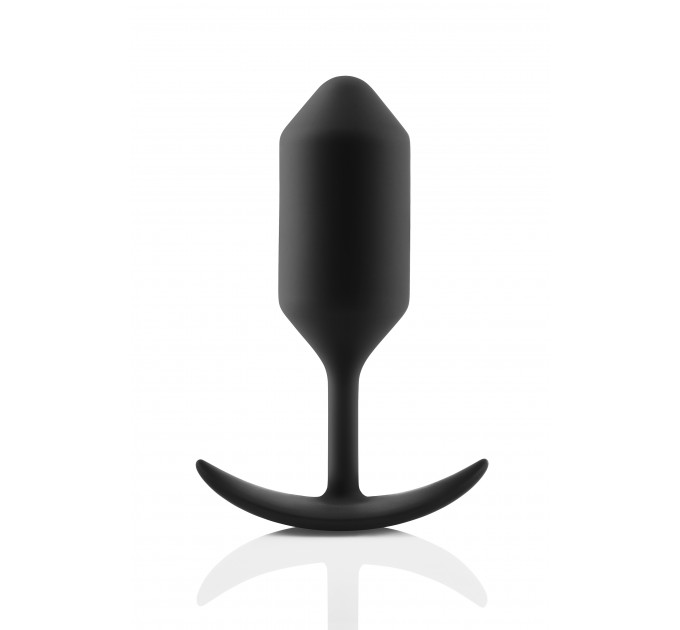Анальна пробка із зміщеним центром ваги Snug Plug 3 B-Vibe, силіконова, чорна