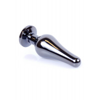 Анальна пробка з нержавіючої сталі з каменем Plug-Jewellery Dark Silver BUTT PLUG-Pink