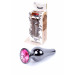 Анальна пробка з нержавіючої сталі з каменем Plug-Jewellery Dark Silver BUTT PLUG-Pink