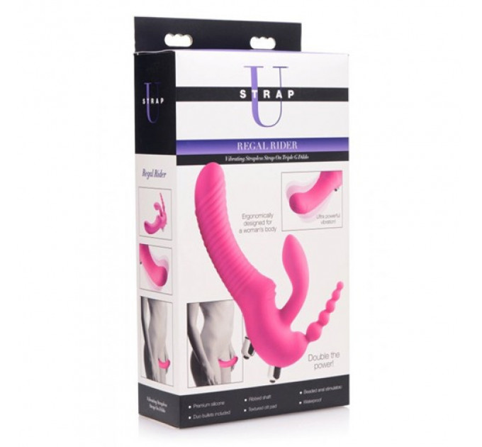Безремневий страпон з потрійною вібрацією, Regal Rider Strap-On Vibrator