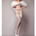 Панчохи Ballerina's Secret Stockings з мереживним верхом на силіконовій стрічці, білі, S/M