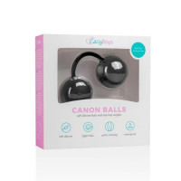 Вагинальные шарики со смещенным центром притяжения Easytoys, силиконовые, черные, 20 х 3.7
