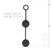 Вагинальные шарики со смещенным центром притяжения Easytoys, силиконовые, черные, 20 х 3.7