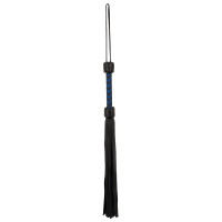 Флогер шкіряний ZADO TOOLS Leather Flogger із плетеною ручкою, чорно-синій