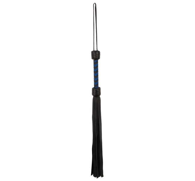 Флогер кожаный ZADO TOOLS Leather Flogger с плетенной ручкой, черно-синий