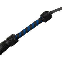 Флогер шкіряний ZADO TOOLS Leather Flogger із плетеною ручкою, чорно-синій