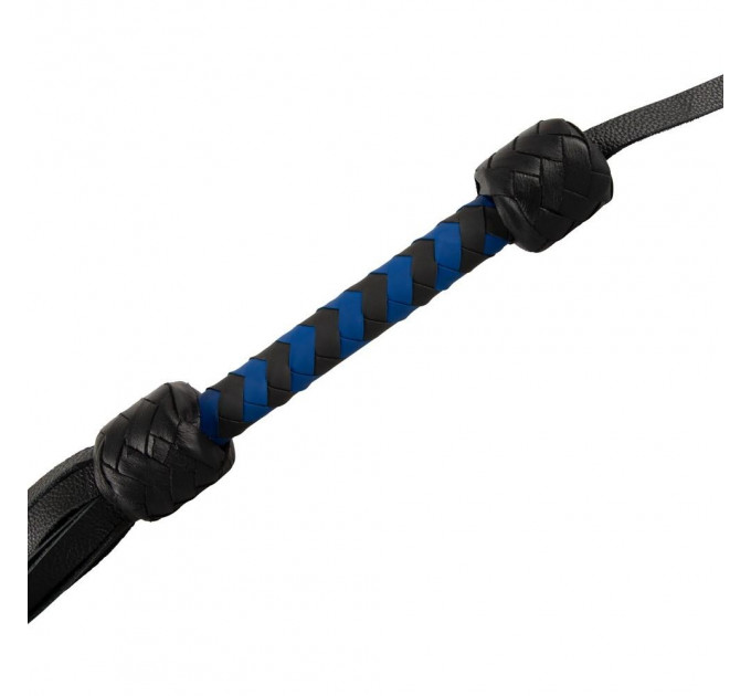 Флогер кожаный ZADO TOOLS Leather Flogger с плетенной ручкой, черно-синий