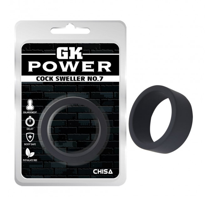 Кільце ерекційне Chisa GK Power Cock Sweller №7, чорне