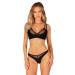 Комплект белья со вставками из сеточки, Nesari 2-pcs set, черный, XS/S