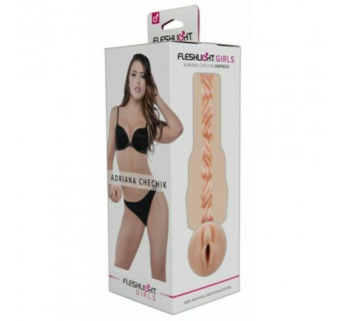 Мастурбатор Вагина в колбе, киберкожа Fleshlight Adriana Chechik Empress, телесный