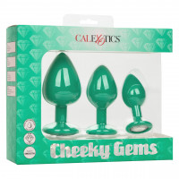 Набор анальных пробок Cheeky Gems 3 размера, зеленые