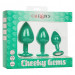 Набор анальных пробок Cheeky Gems 3 размера, зеленые