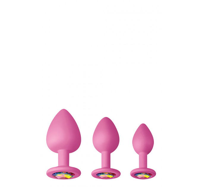 Набор анальных пробок силикон NS Novelties GLAMS SPADES TRAINER KIT PINK