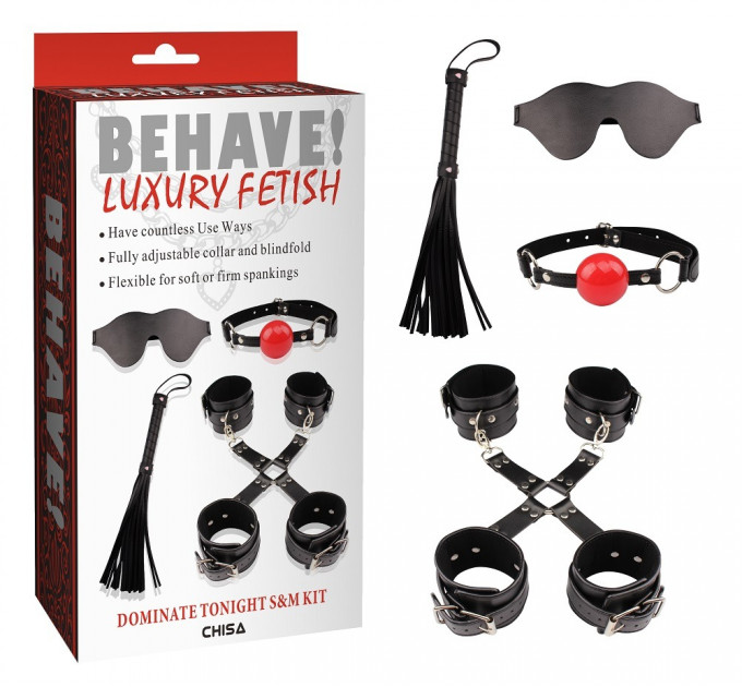 Набор БДСМ 6 предметов Chisa Behave Luxury Fetish, черный